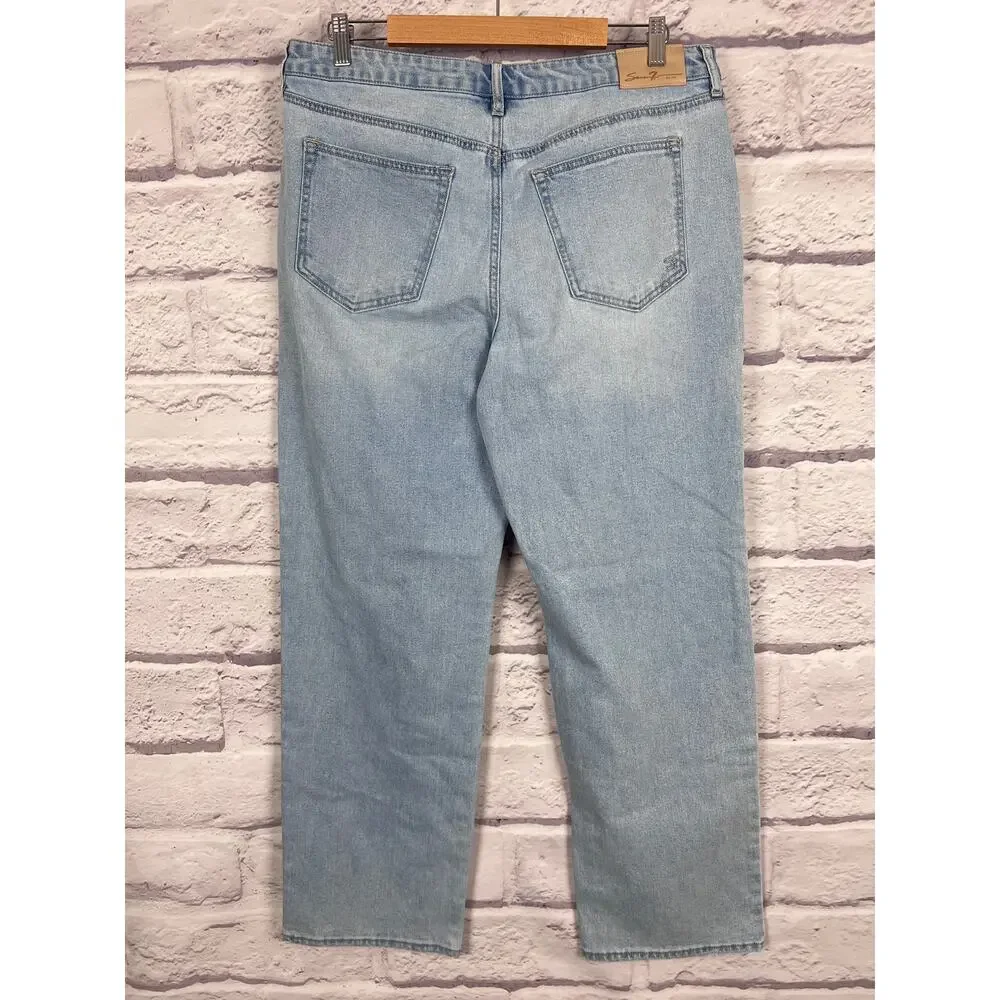 Seven7 Women's 12 Y2K Minimalist Staple‎ Soft Norm Loose Straight Denim Jeans